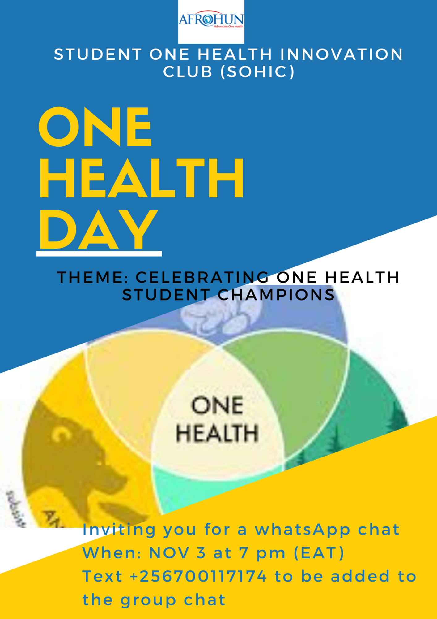 A whatsApp chat on the theme: " Celebrating One Health Student Champions"