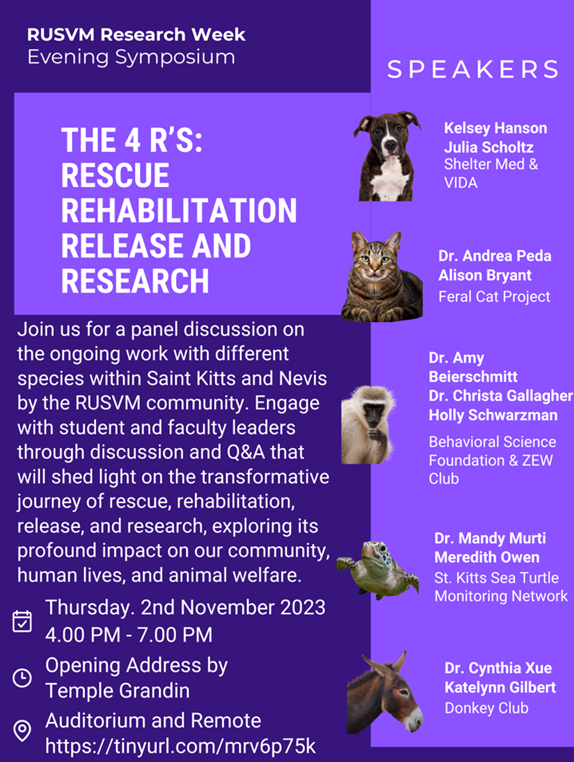 One Health, One Welfare Panel Discussion:  The 4 R's:  Rescue, Rehabilitation, Release & Research