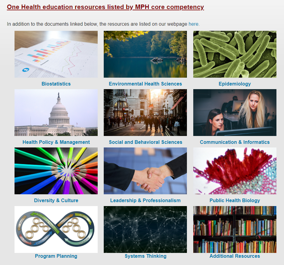 Launch of "One Health Teaching Resources for Public Health Educators" Webpage