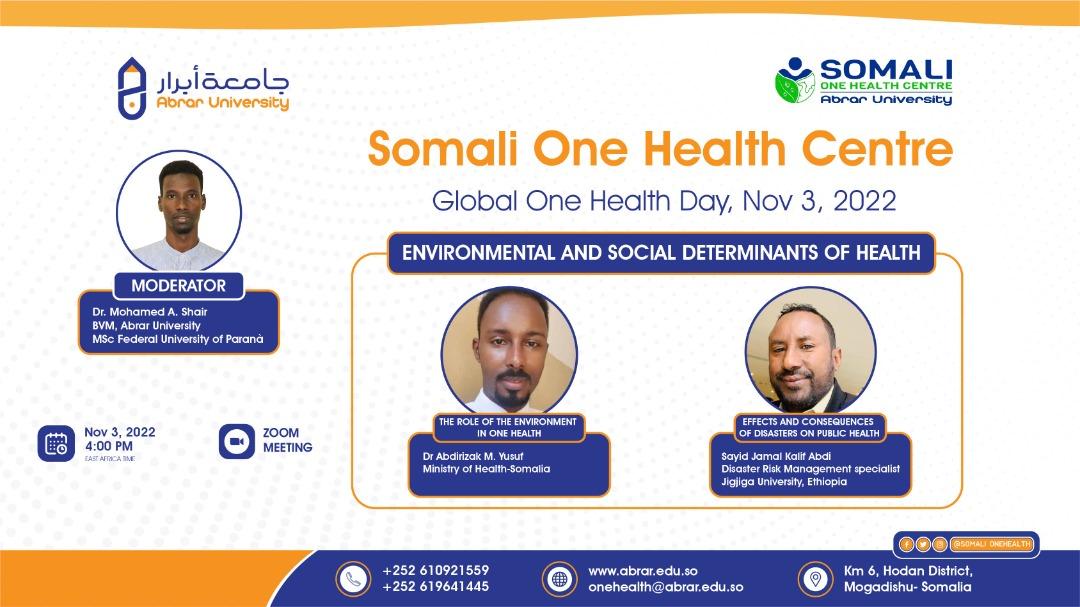 Environmental and social determination of health, Somali One Health Centre of Abrar University