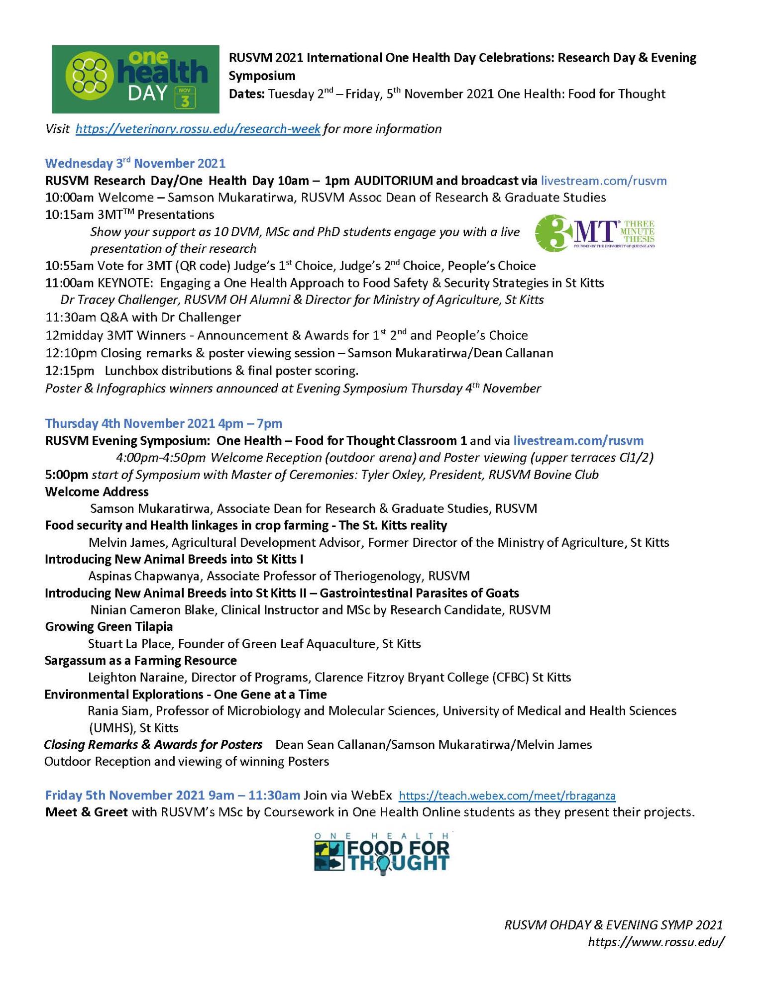 One Health Week at Ross University