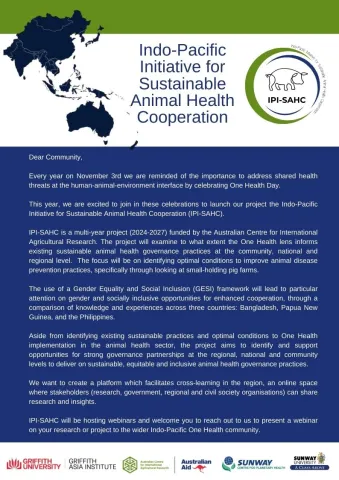 Project Launch:  Indo-Pacific Initiative for Sustainable Animal Health Cooperation   Project Launch:  Indo-Pacific Initiative for Sustainable Animal Health Cooperation
