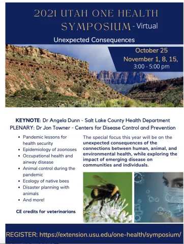 2021 UTAH ONE HEALTH SYMPOSIUM - "UNEXPECTED CONSEQUENCES" 2021 UTAH ONE HEALTH SYMPOSIUM - "UNEXPECTED CONSEQUENCES"