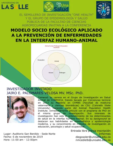 One Health Day 2019 Conference: "Socio-Ecological Model Applied to Disease Prevention in the Human - Animal Interface" One Health Day 2019 Conference: "Socio-Ecological Model Applied to Disease Prevention in the Human - Animal Interface"
