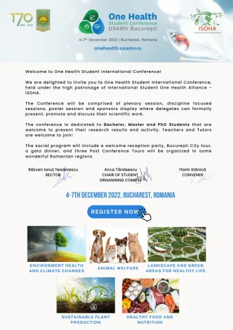 One Health Student Conference at USAMV Bucuresti One Health Student Conference at USAMV Bucuresti