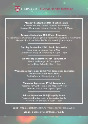Outbreak Week at Harvard University Outbreak Week at Harvard University